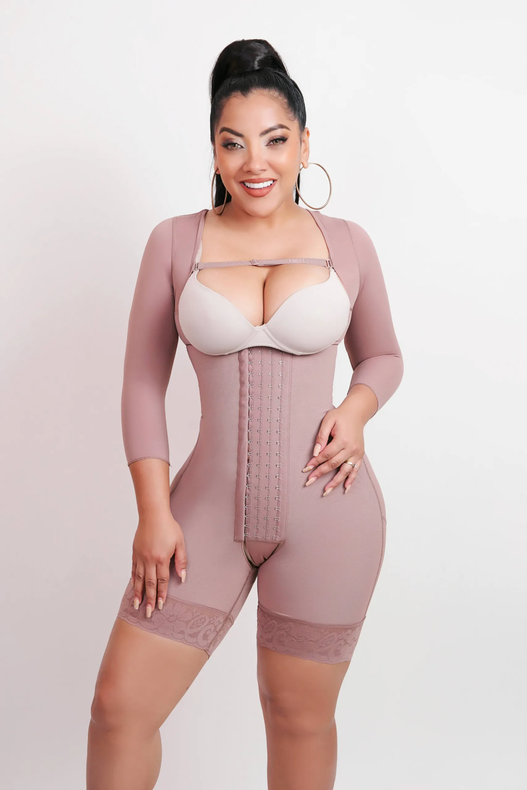 1096 - Curve Control Silhouette Garment Open Bust with Sleeves