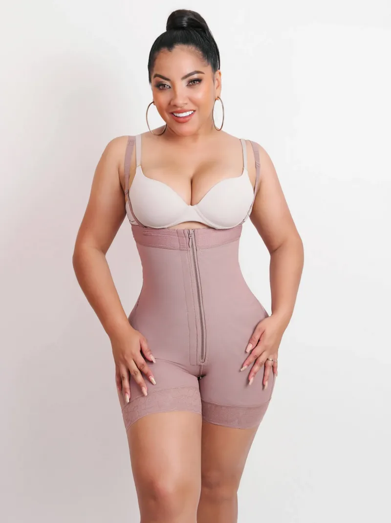 5084 | Body Molding Strapless Mid-thigh With Butt Lifter & Front Zipper